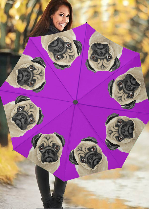 Pug Umbrella - Purple Pug Umbrella - Purple